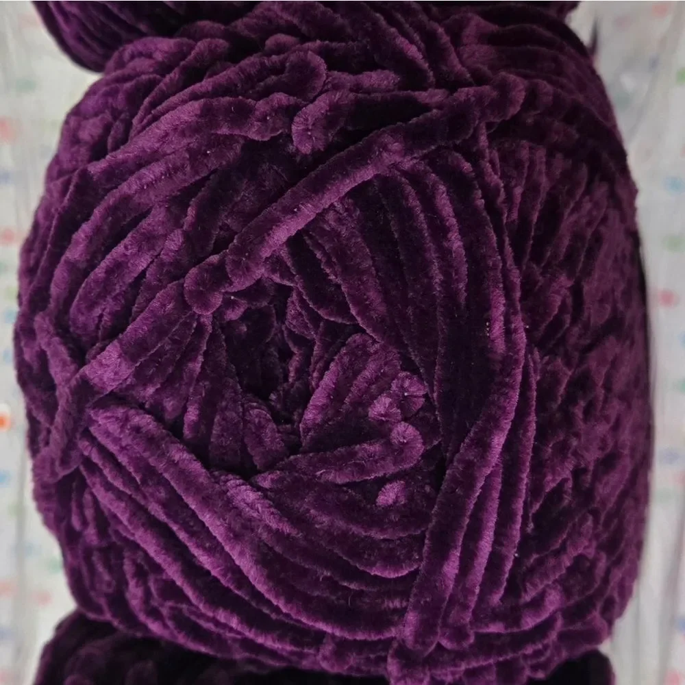 🎄🛍❤️Premier Retro Velvet Yarn Purple 3 NEW IN PKG SKEINS 9.8 OZ 306 YARDS PER